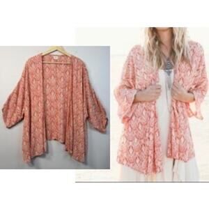 O'Neill Pink Paisey Print Kimono Size XS/S Coverup Boho Festival Concert